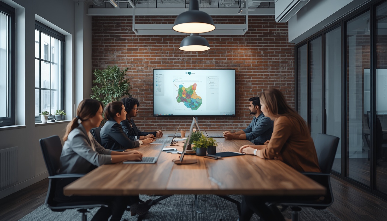 Triumphantsmartm team workshop session in a modern office